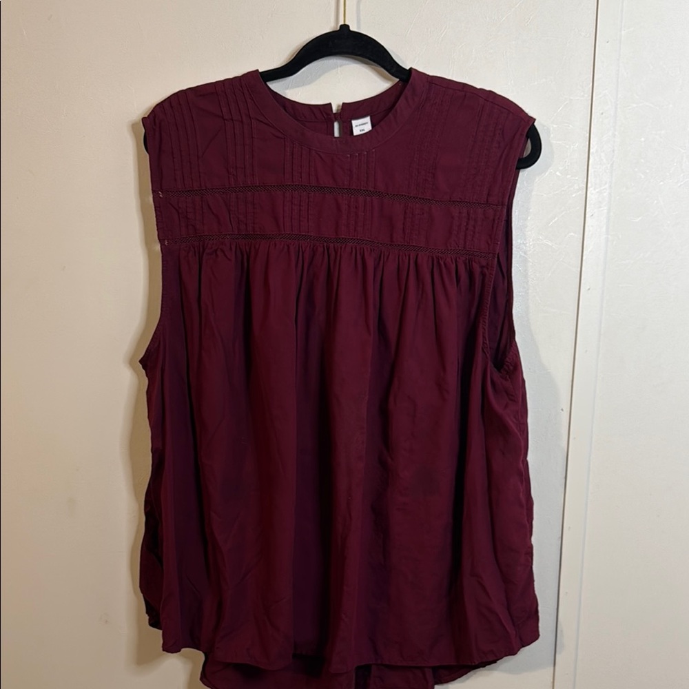 Old Navy maroon Smocked Blouse